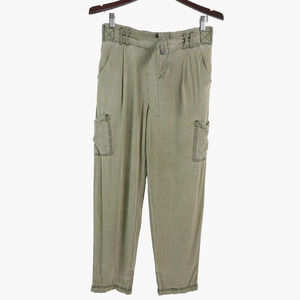 Free People Size 2 Summer's Over Cargo Pants Slouchy Crop Green